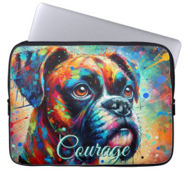 Colorful Pop Art Boxer Dog Personalized ラップトップスリーブ