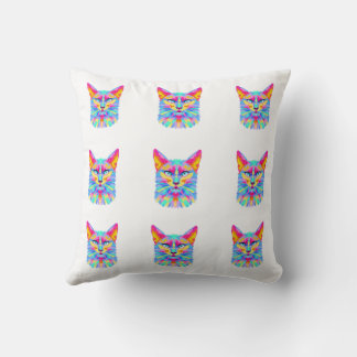  Colorful Pop Art Cat Double-Sided Pillow クッション