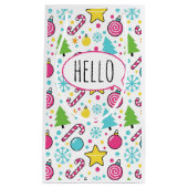 Colorful Pop Art Christmas Tree Pattern – Merry Po スモールペーパーバッグ (正面)