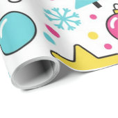 Colorful Pop Art Christmas Tree Pattern – Merry Po ラッピングペーパー (ロールコーナー)