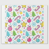 Colorful Pop Art Christmas Tree Pattern – Merry Po ラッピングペーパー (フラット)