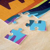 Colorful Pop Art Elephant Portrait ジグソーパズル (側面)