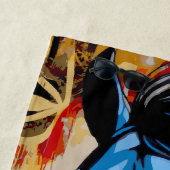 Colorful Pop Art Horse Illustration ビーチタオル (インサイチュ)