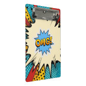 Colorful pop art OMG Blue red abstract Retro ミニクリップボード (アングル)