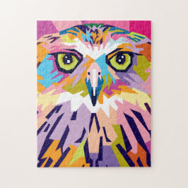Colorful Pop Art Owl Portrait ジグソーパズル