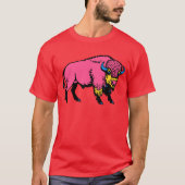 Colorful Pop-Art Southwestern Buffalo/Bison Tシャツ (正面)