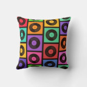 Colorful Pop Art Vinyl Records クッション (裏面)