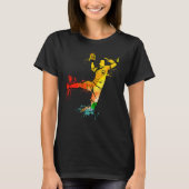 Colorful Pop Portrait Handball Player Tシャツ (正面)