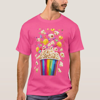 Colorful Popcorn Eplosion from Rainbow Bucket retr Tシャツ