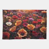 Colorful Poppies キッチンタオル (横)