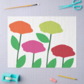 Colorful Poppy Flowers Floral 薄葉紙 (クラフト)