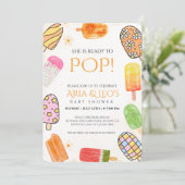 Colorful Popsicle Summer Baby Shower Invite 招待状 (スタンド正面)