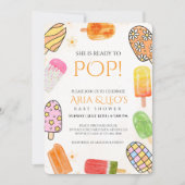 Colorful Popsicle Summer Baby Shower Invite 招待状 (正面)