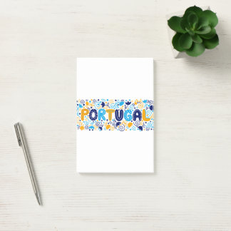 Colorful Portugal Folk Art Typography Design ポストイット