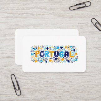 Colorful Portugal Folk Art Typography Design 名刺