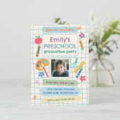 Colorful Preschool Graduation Photo Text 招待状 (スタンド正面)