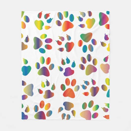 Colorful prismatic rainbow animal フリースブランケット (正面)