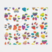 Colorful prismatic rainbow animal フリースブランケット (正面(横))