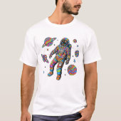 Colorful Psychedelic Astronaut Space Art Trippy   Tシャツ (正面)
