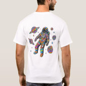 Colorful Psychedelic Astronaut Space Art Trippy   Tシャツ (裏面)