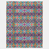 Colorful Psychedelic Bohemian フリースブランケット (正面)