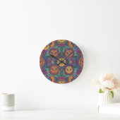 Colorful Psychedelic Cat Wall Clock ラウンド壁時計 (ホーム)