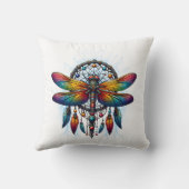 Colorful Psychedelic Dragonfly Dreamcatcher Boho クッション (裏面)