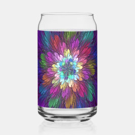 Colorful Psychedelic Flower Abstract Fractal Art ガラス缶