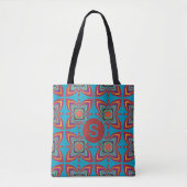 Colorful Psychedelic Geometric Pattern Monogram トートバッグ (正面)