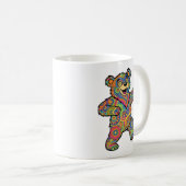 Colorful Psychedelic Teddy Bear Art コーヒーマグカップ (正面右)
