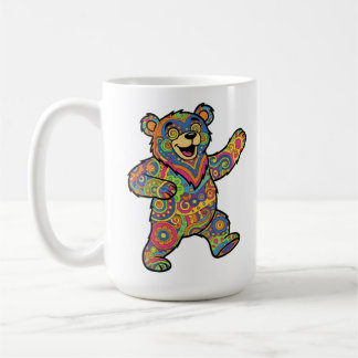 Colorful Psychedelic Teddy Bear Art コーヒーマグカップ