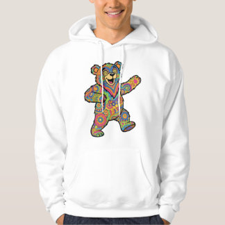Colorful Psychedelic Teddy Bear Art パーカ