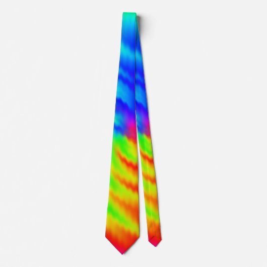 Colorful Psychedelic Tie Dye Spiral Pattern ネクタイ (正面)