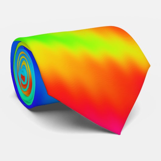 Colorful Psychedelic Tie Dye Spiral Pattern ネクタイ (ロール)