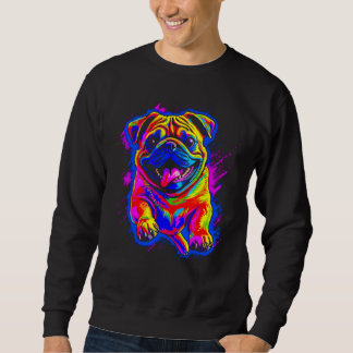 Colorful Pug Dog スウェットシャツ