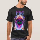Colorful Pug Dog Breed Pullover  Tシャツ (正面)
