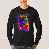 Colorful Pug Dog Tシャツ (正面)