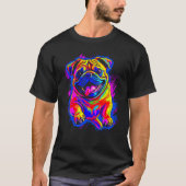 Colorful Pug Dog Tシャツ (正面)