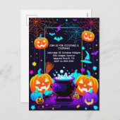Colorful Pumpkin Halloween シーズンポストカード (正面/裏面)