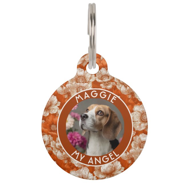 Colorful Puppy Gift Anemone Print ペット　ネームタグ (正面)