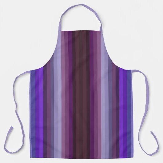 Colorful Purple Colors Of The Year Stripes エプロン (正面)