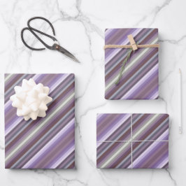 Colorful Purple Fashion Show Inspired Stripes ラッピングペーパーシート