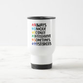 Colorful Puzzle Piece Autism Support トラベルマグ (中央)