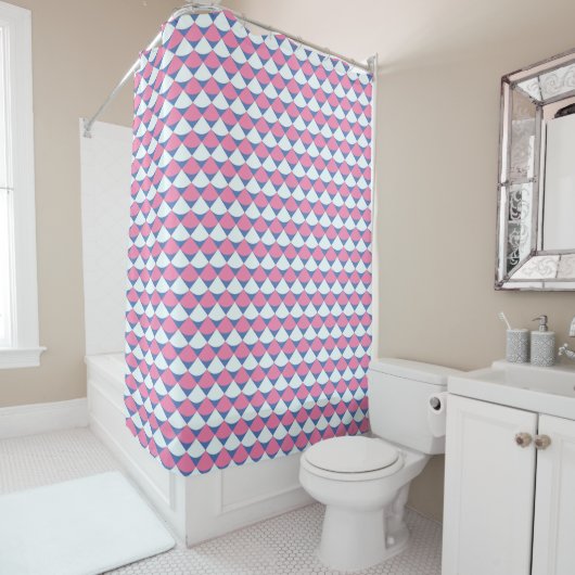 Colorful Quarter Circles Pattern Shower Curtain シャワーカーテン (インサイチュ)