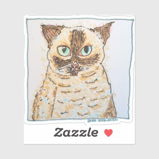 Colorful Quirky Cat Portrait シール (シート)