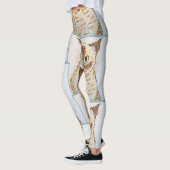 Colorful Quirky Cat Portrait レギンス (左)