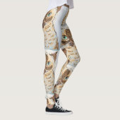 Colorful Quirky Cat Portrait レギンス (右)