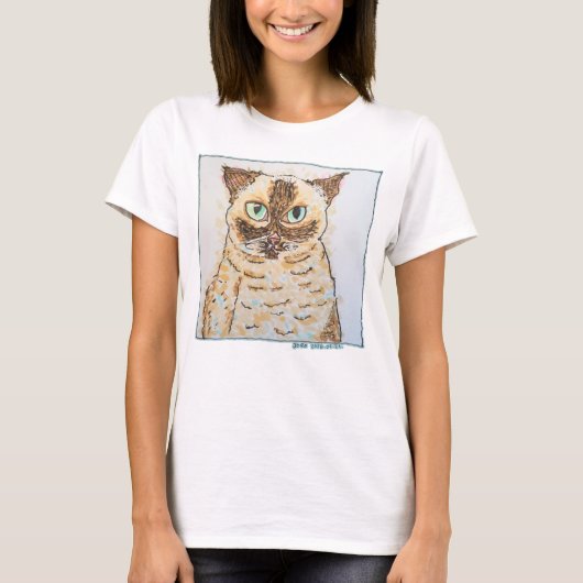 Colorful Quirky Cat Portrait Tシャツ (正面)