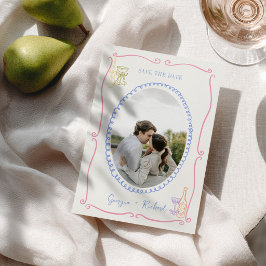 Colorful & Quirky Hand Drawn Save the Date 招待状