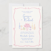 Colorful & Quirky Hand Drawn Wedding 招待状 (正面)